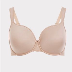 BEIGE MICROFIBER LIGHTLY LINED FULL COVERAGE BRA